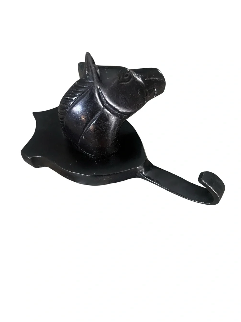 Black Horse Head Wall Hat Towel Hook Sculpture - Decorative Home Wall Decor